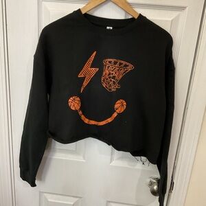 Black and Orange Graphic Women's Sweater